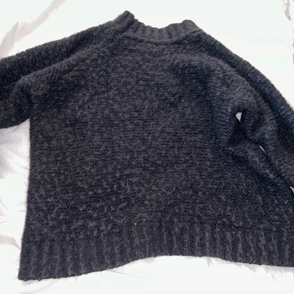 Black wool sweater mock neck